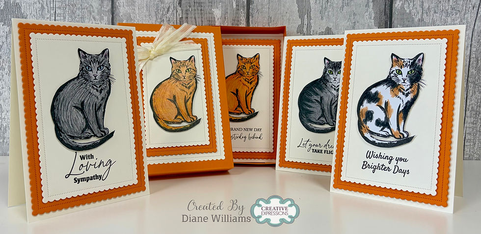 Thumbnail: Woodware Feline Grace A6 Clear Stamp Set By Gwen Fletcher