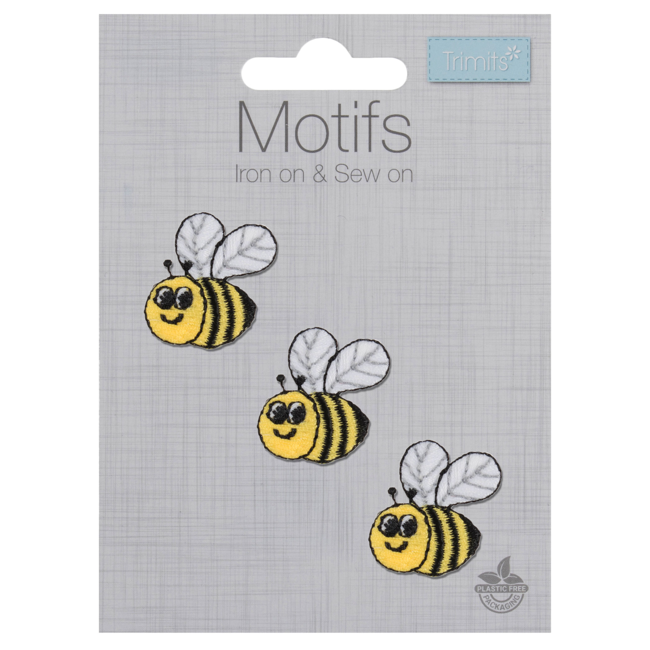 Three Bees Motif – Iron-On, Sew-On or Stick Patch By Trimits - Craftmania Stock Photo 1