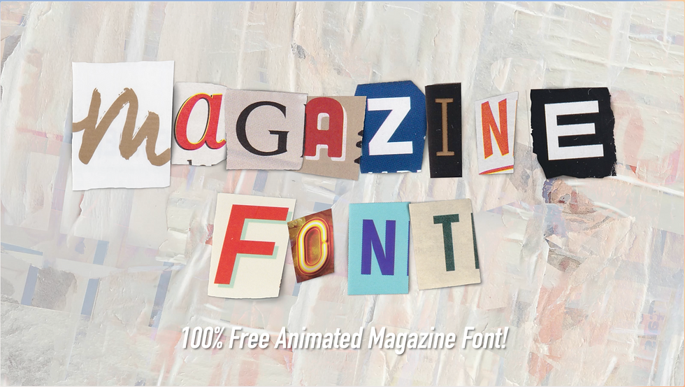 A free magazine cutout font for video editors