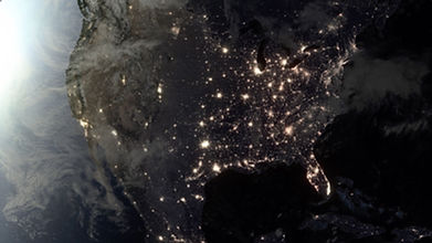 North America from space at night, with glowing city lights - A 3D animation made in After Effects with the Terra template.