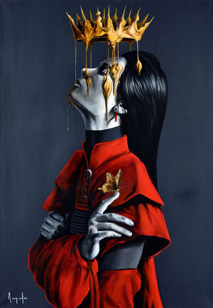 art artiste contemporain galerie mythologie tableaux exposition surréalisme peintures portrait femmes artwork acrylique réalisme mythes fables déesse  