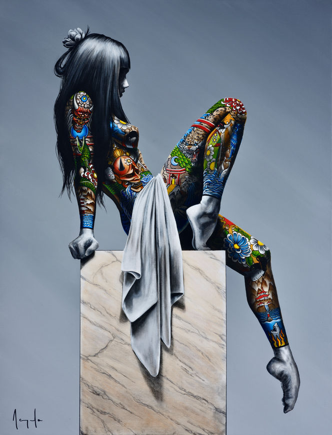 art artiste contemporain galerie mythologie tableaux exposition surréalisme peintures portrait femmes artwork acrylique réalisme mythes fables déesse  