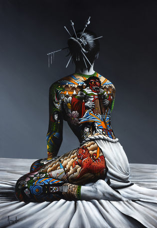 art artiste contemporain galerie mythologie tableaux exposition surréalisme peintures portrait femmes artwork acrylique réalisme mythes fables déesse  