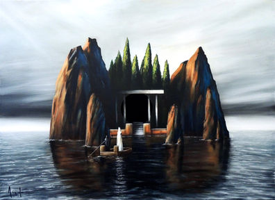 art artiste contemporain galerie mythologie tableaux exposition surréalisme peintures portrait femmes artwork acrylique réalisme mythes fables déesse  
