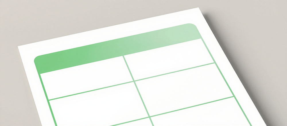 Blank table template for educational resources