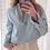 Miniature : Blouse denim col mao
