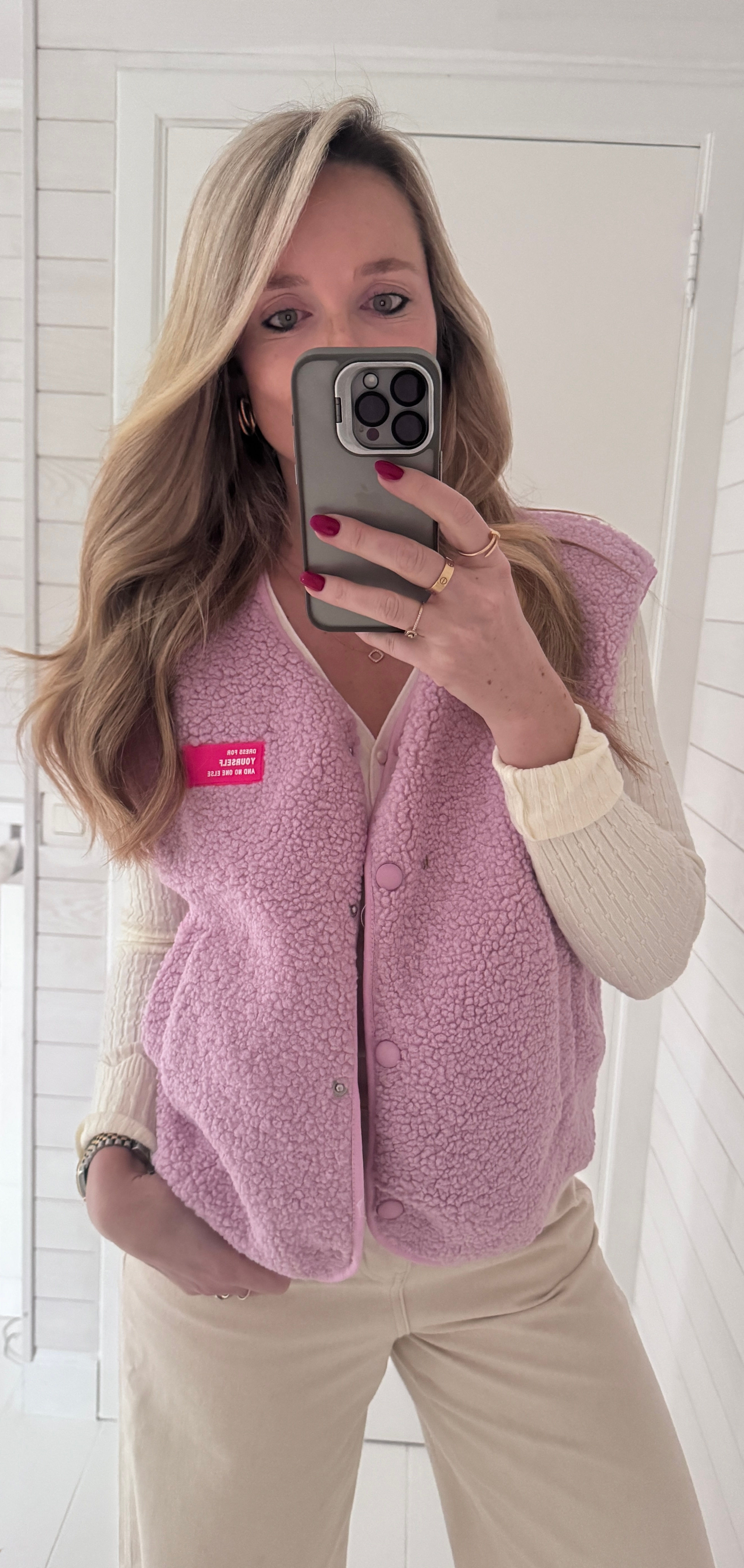 Gilet sans manches rose