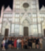 EMBO course instructors and participants enjoying a moment together in front of Florence’s Basilica di Santa Croc