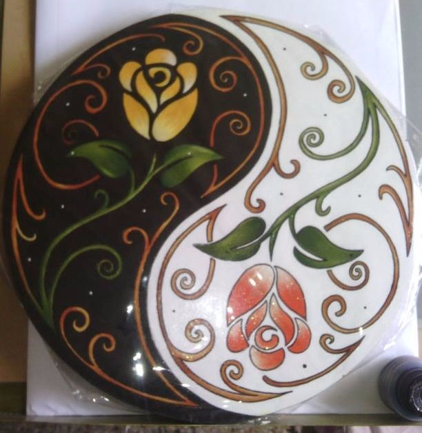 Cuadro Mándala Yin Yan de Flores