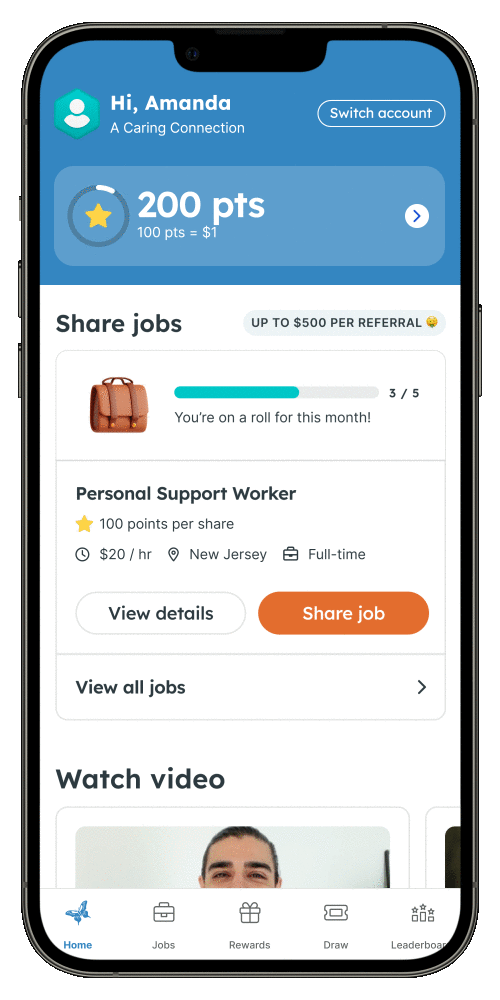 A Caring Connection rewards program
