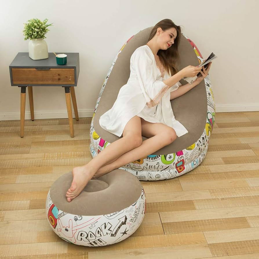 Miniatura: Sillón inflable con puff
