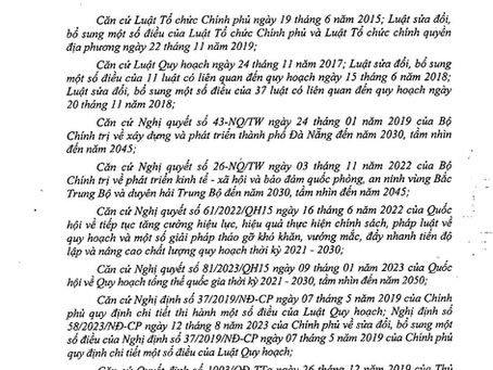 PHÊ DUYỆT QUY HOẠCH THÀNH PHỐ ĐÀ NẴNG THỜI KỲ 2021 - 2030, TẦM NHÌN ĐẾN NĂM 2050. Số 1287/QĐ-TTg ngày 2/11/2023