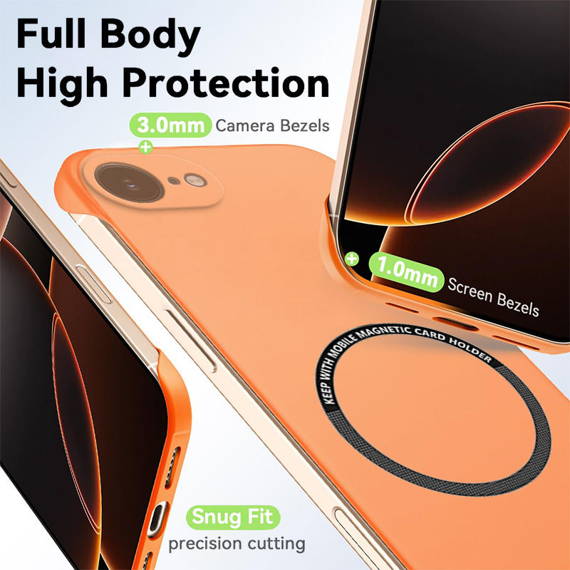 Magnetic Slim for iPhone 16E 16 Pro Plus Max Frameless Phone Cases Matte Anti-Sc