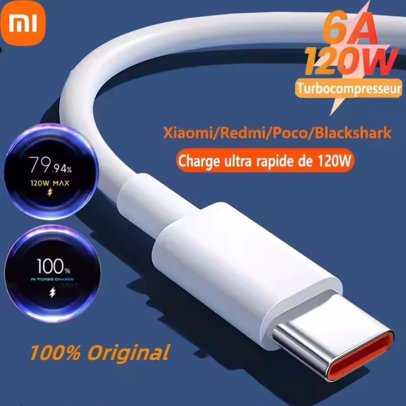 Xiaomi Original Usb Type C Cable 120W 67W Turbo Fast Charger Mi 15 14 13 12T Pro