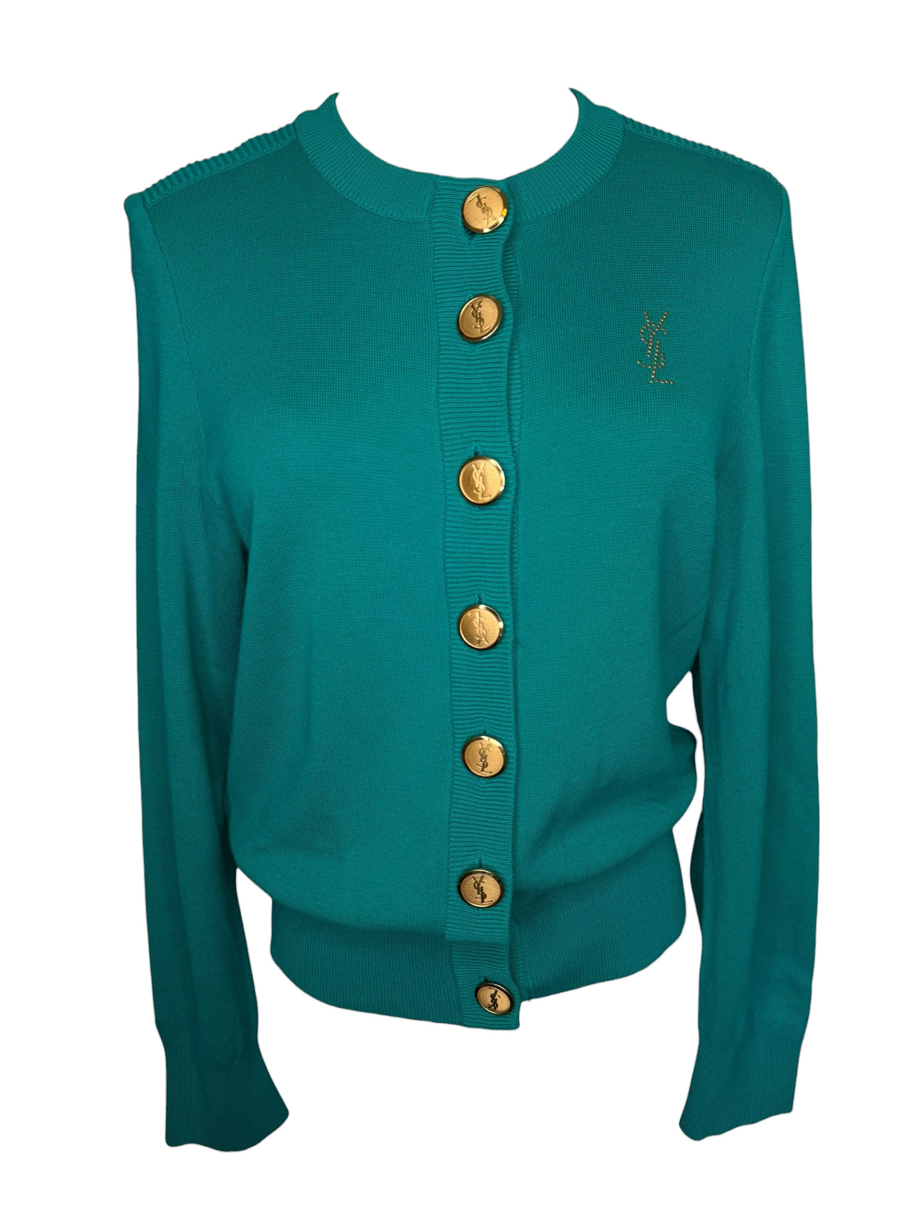 Vintage YSL Green Cardigan