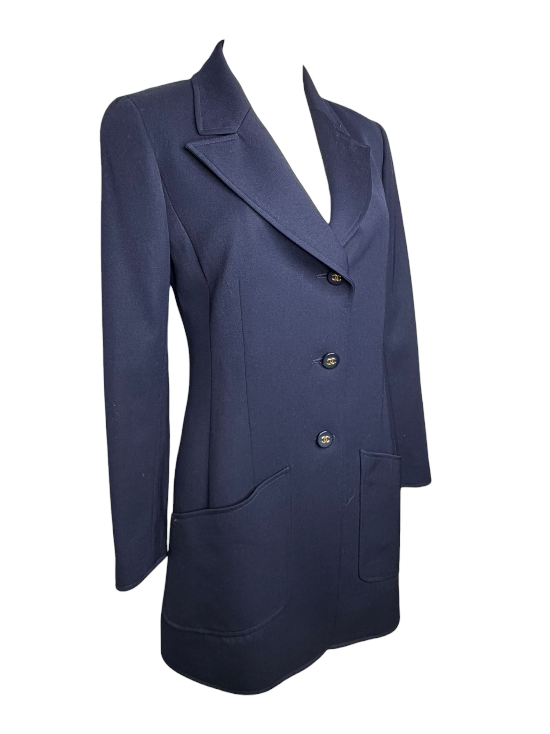Chanel Vintage Navy Longline Jacket