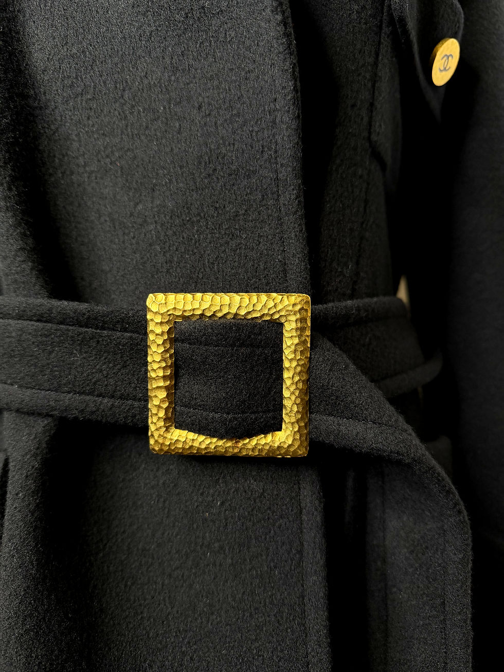 Thumbnail: Vintage Chanel Black Belted Short Coat