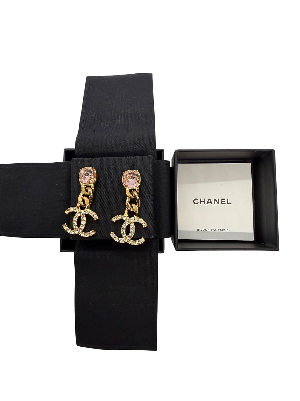 Thumbnail: Chanel Gold Strass Gem Drop Earring