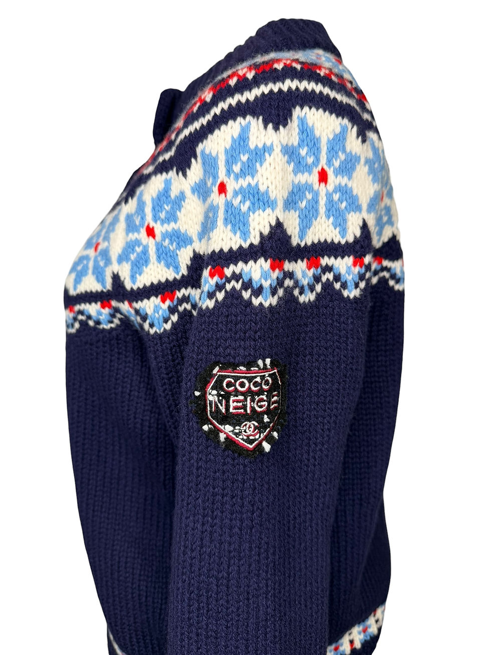 Thumbnail: Chanel 18N Blue Fair Isle Cardigan