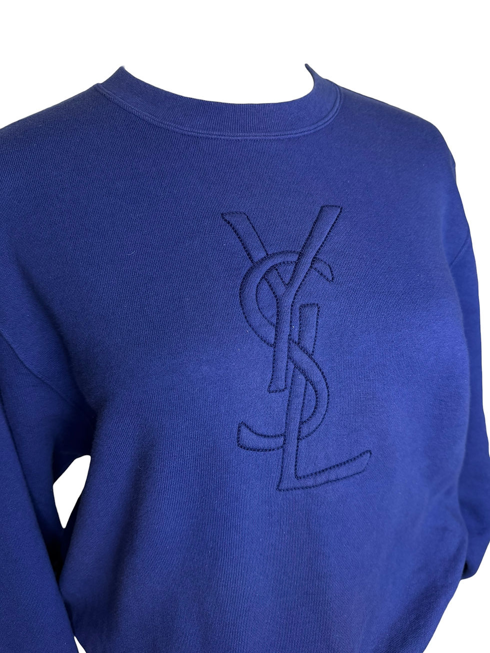 Thumbnail: Vintage Indigo YSL Logo Cotton Crewneck