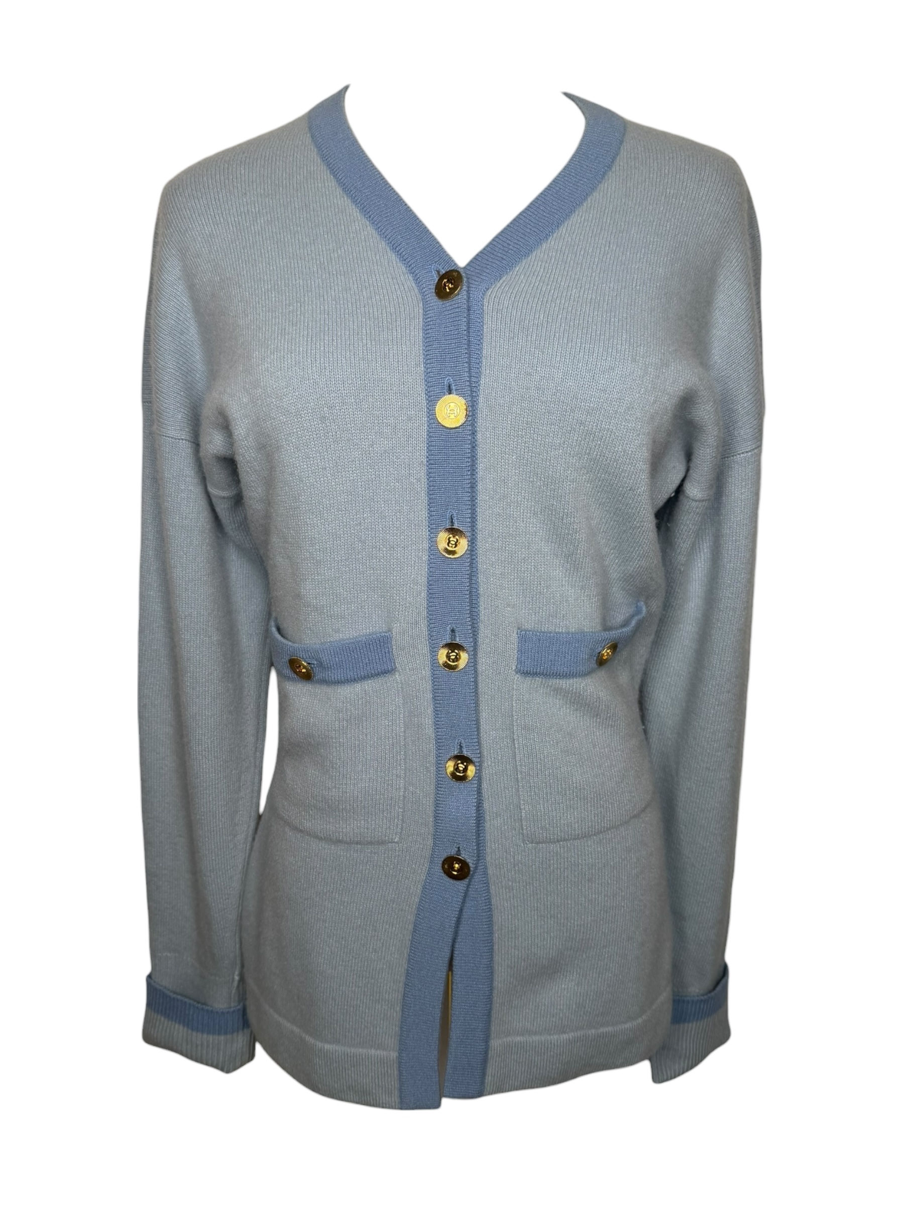 Chanel Blue Cashmere Cardigan