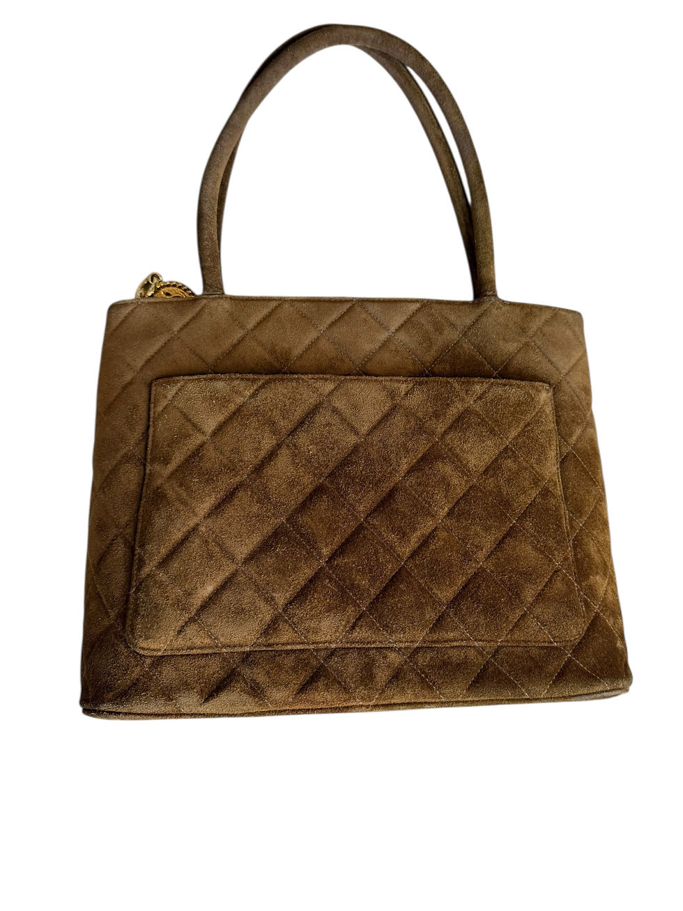 Thumbnail: Chanel Vintage Brown Suede Medallion Tote