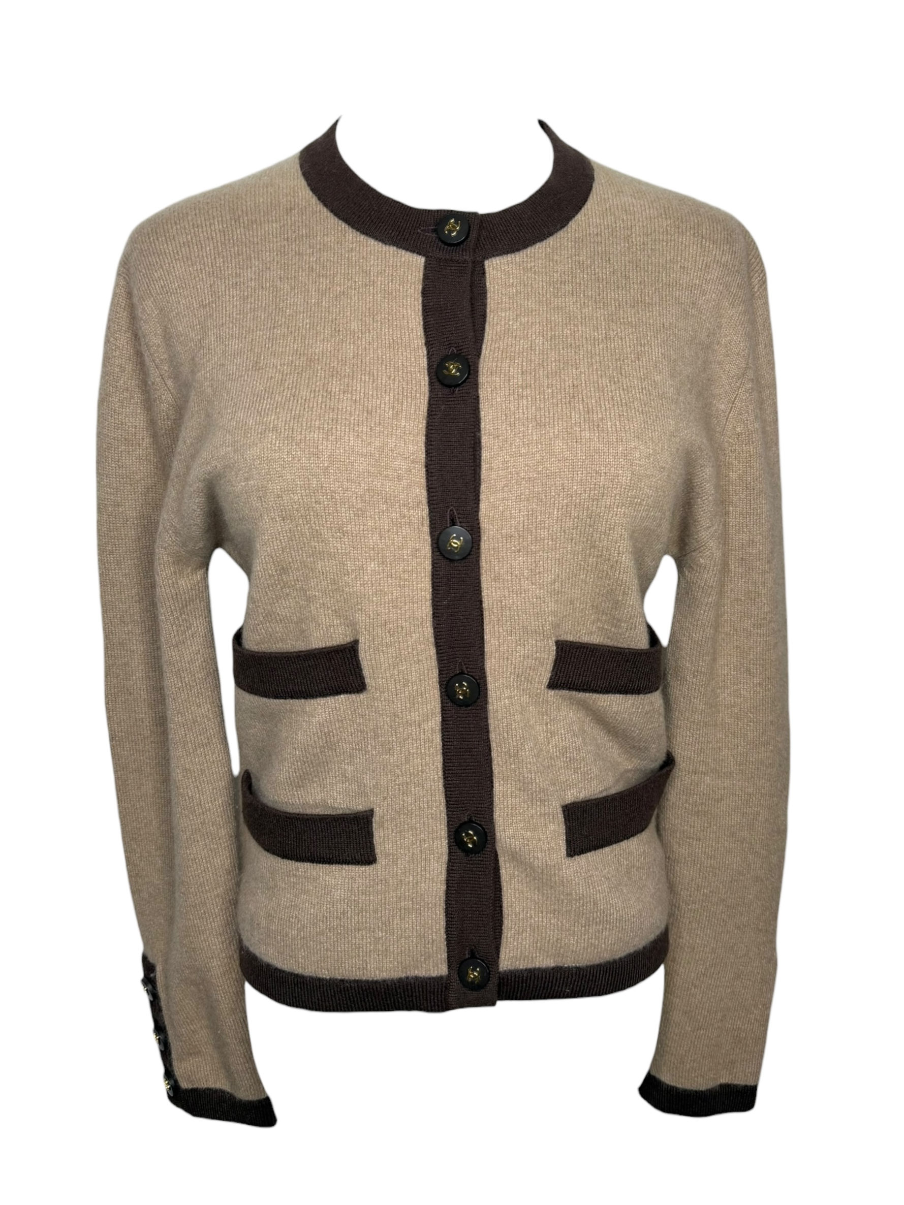 Vintage Chanel Brown Cashmere Cardigan