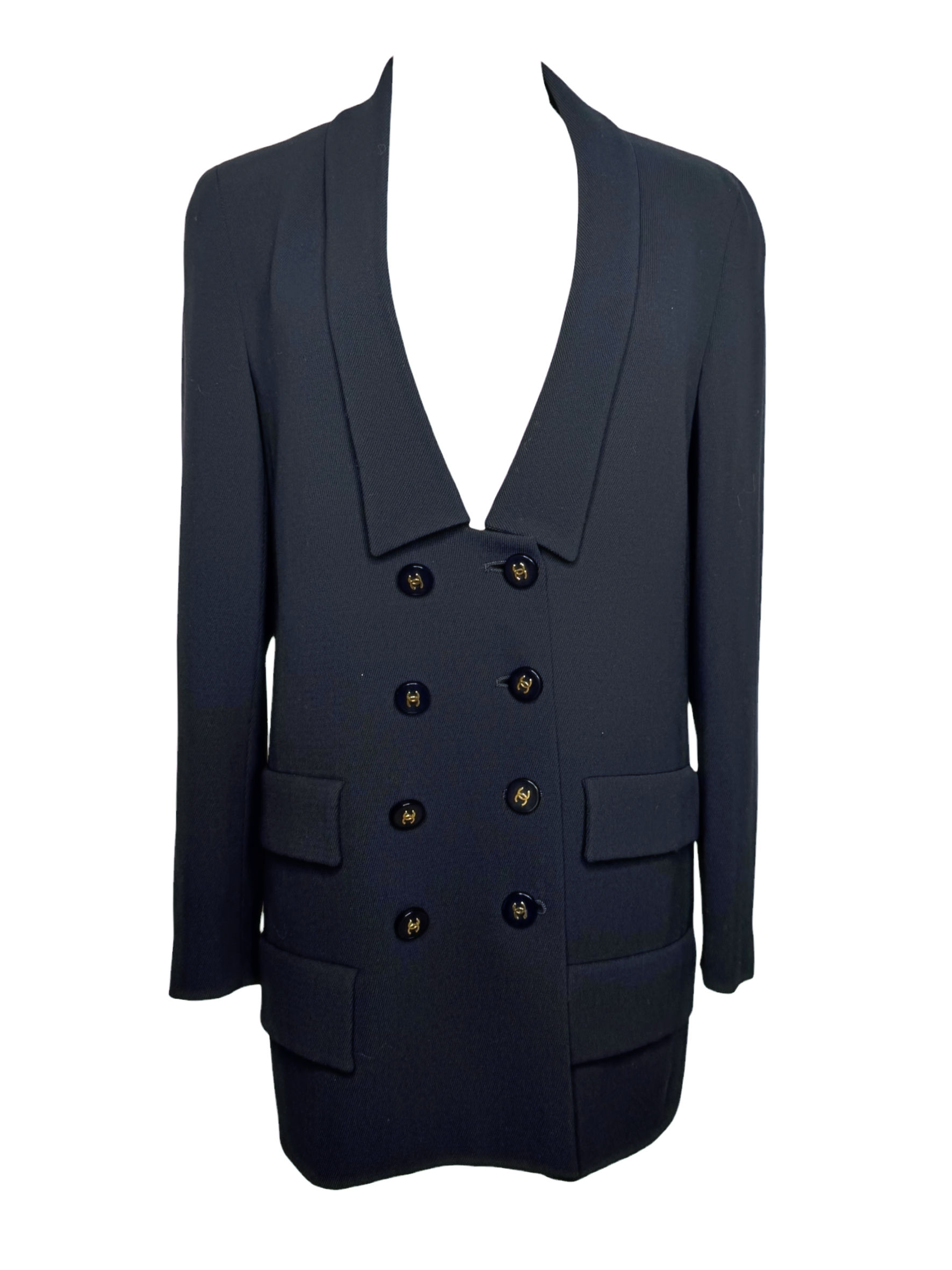 Chanel Vintage Navy Double Breasted Jacket