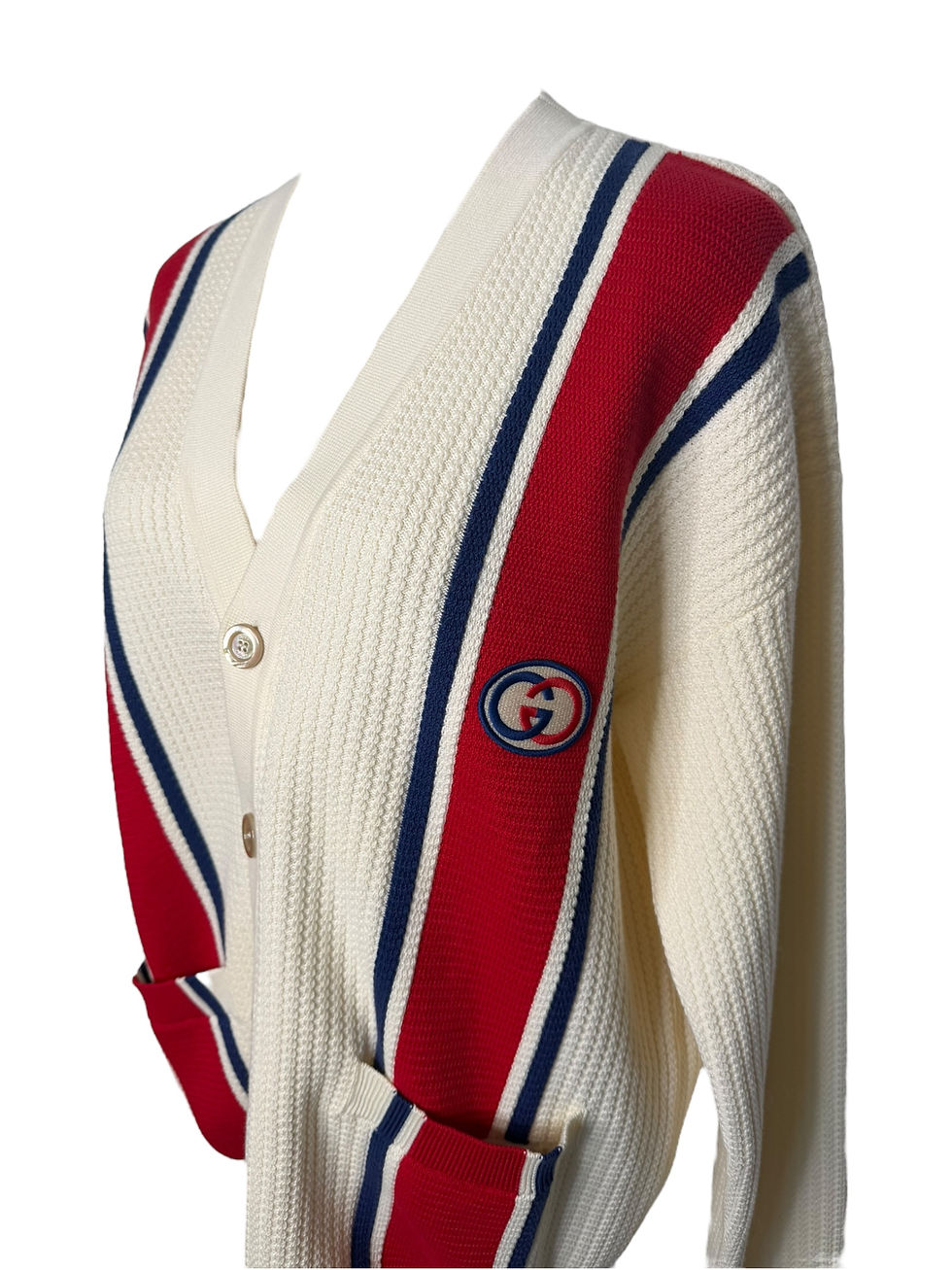 Thumbnail: Gucci Varsity Cardigan Cream/Red/Navy XL
