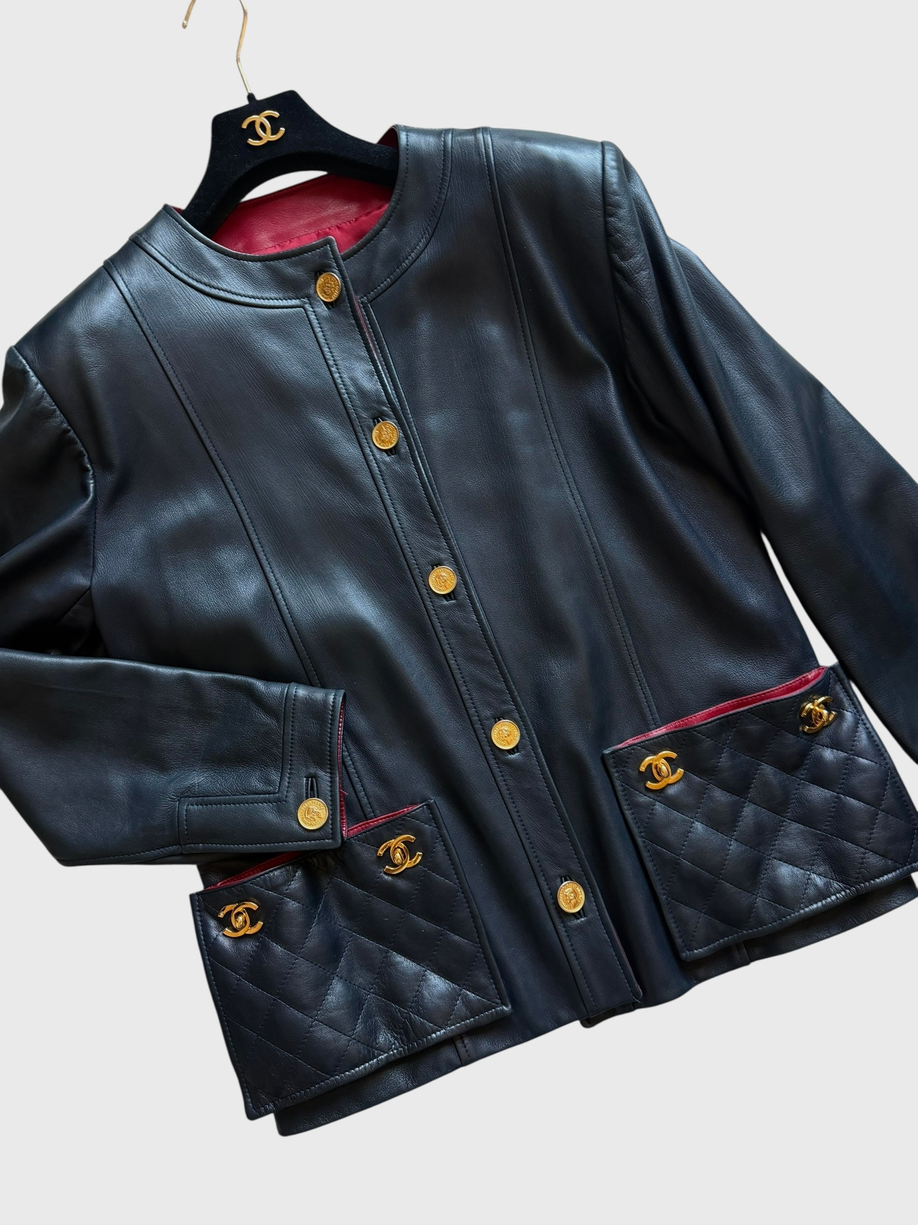 Chanel Vintage Turnlock Leather Jacket