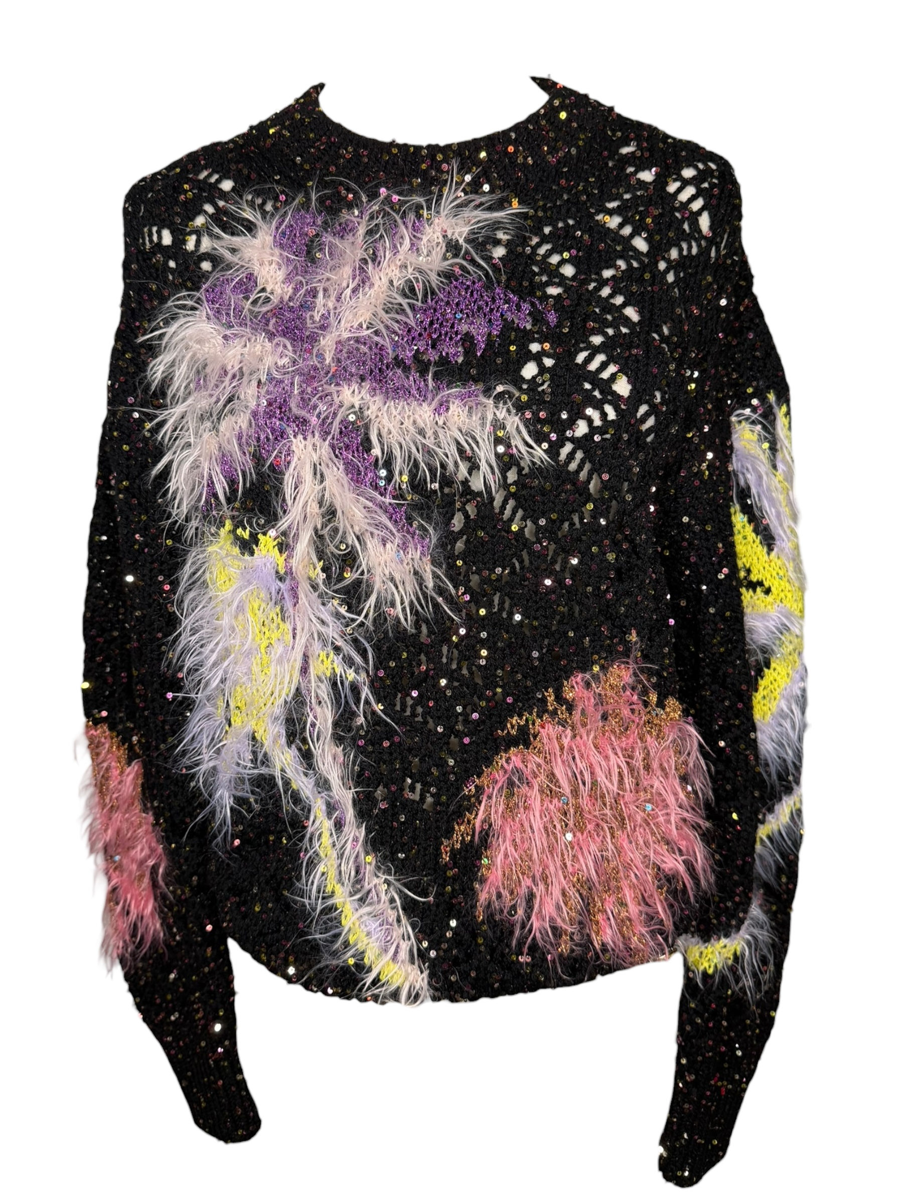 Chanel 24C Black Palm Embellished Sweater