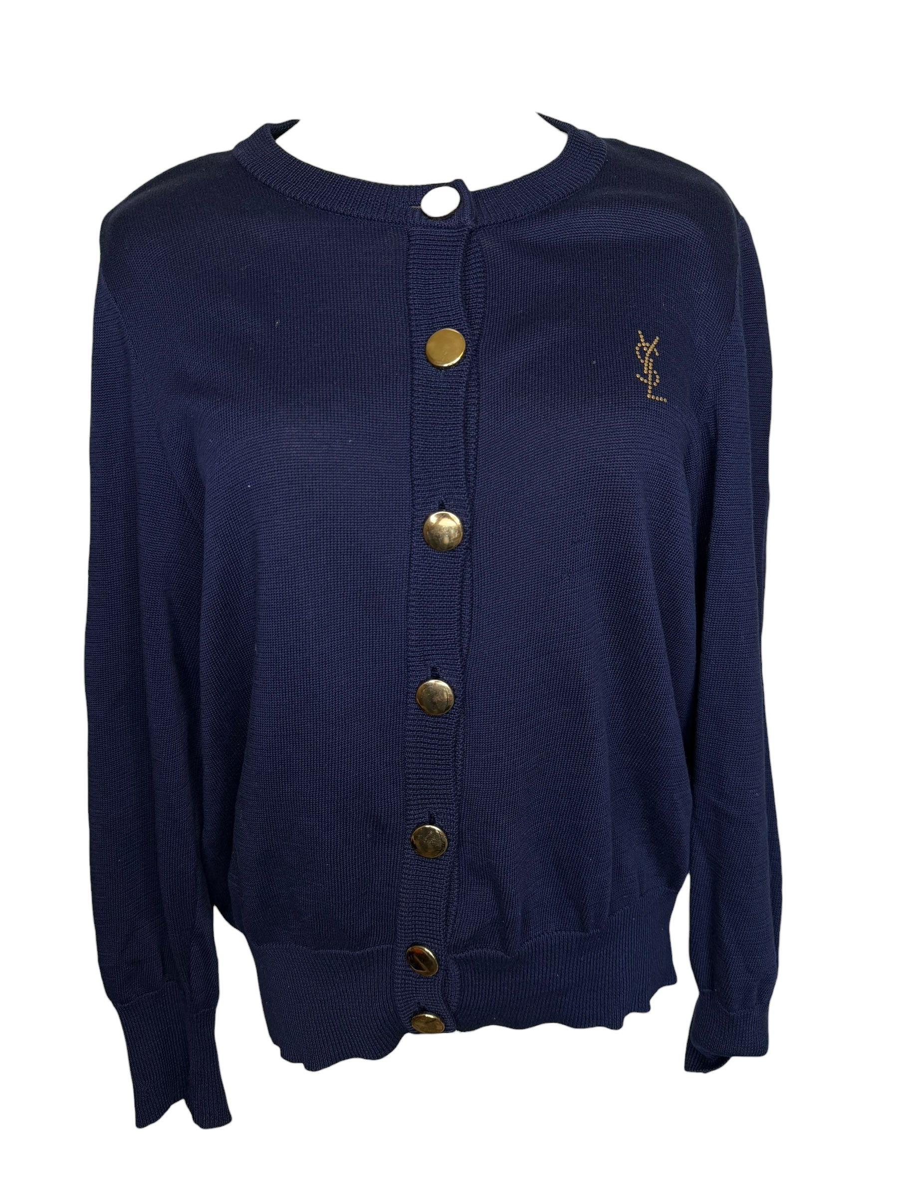 Vintage YSL Navy Cardigan