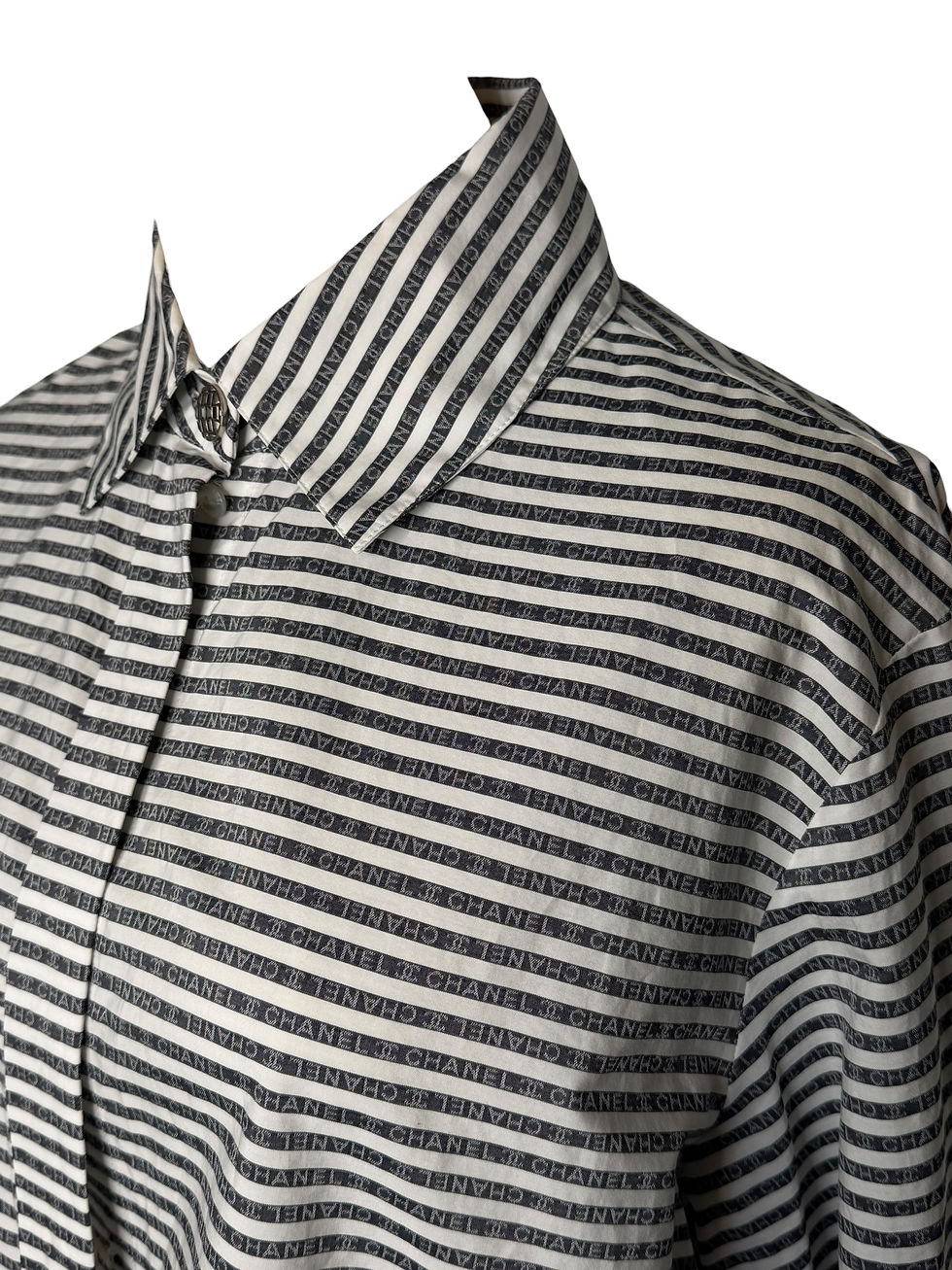 Thumbnail: Chanel Striped Logo Blouse