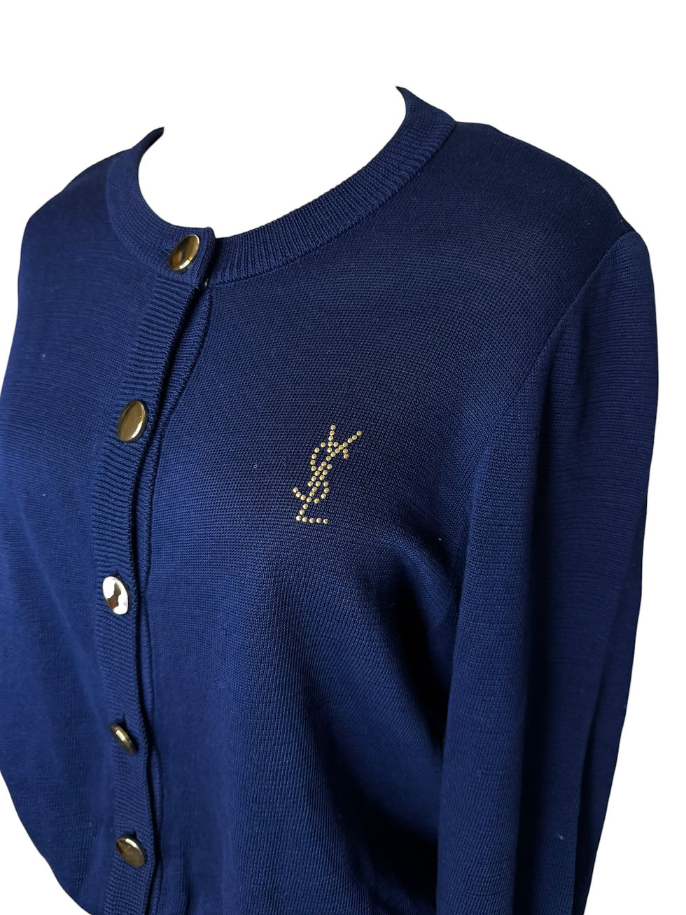Thumbnail: Vintage YSL Navy Cardigan