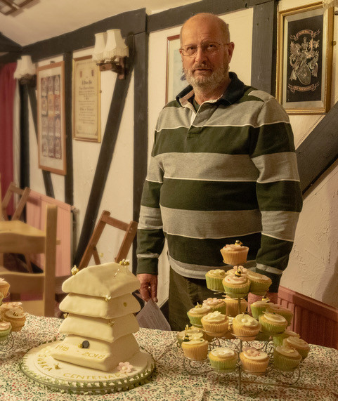 Tony Yeats with the cake display