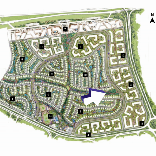 location of The Phoenix in SwanLake Residences New Cairo
