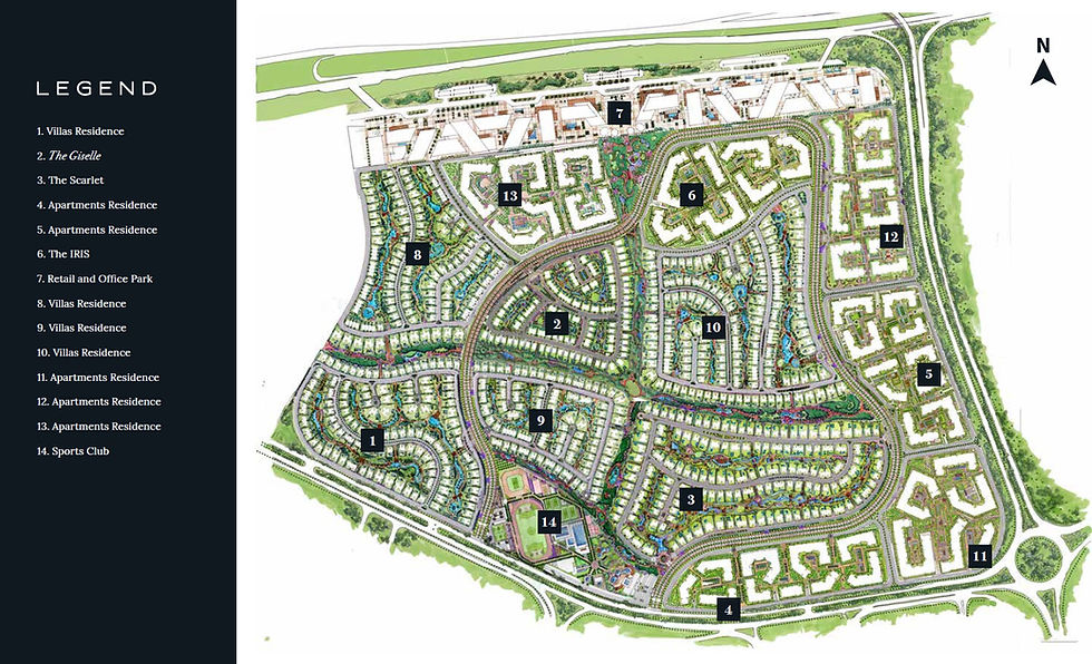 Location of The Giselle on the master plan of Swan Lake Residences