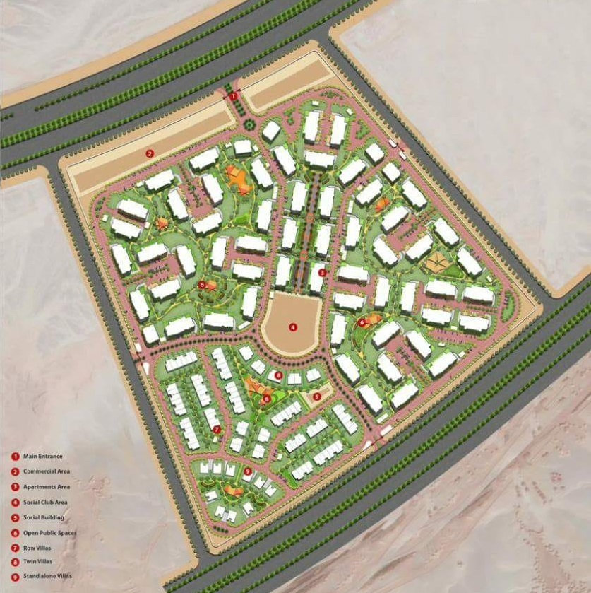 master plan for Bleu-Vert New Capital SECON بلوفير - العاصمة الإدارية - الشركة السعودية المصرية للتعمير - سيكون
