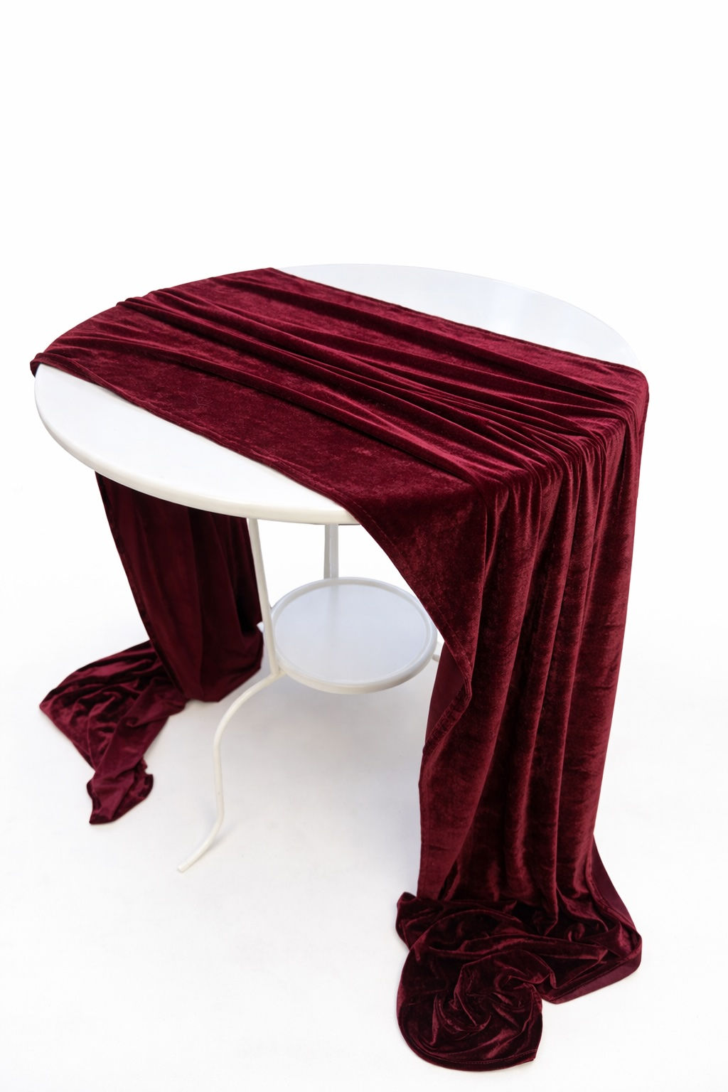 Stolní sametový běhoun - burgundy