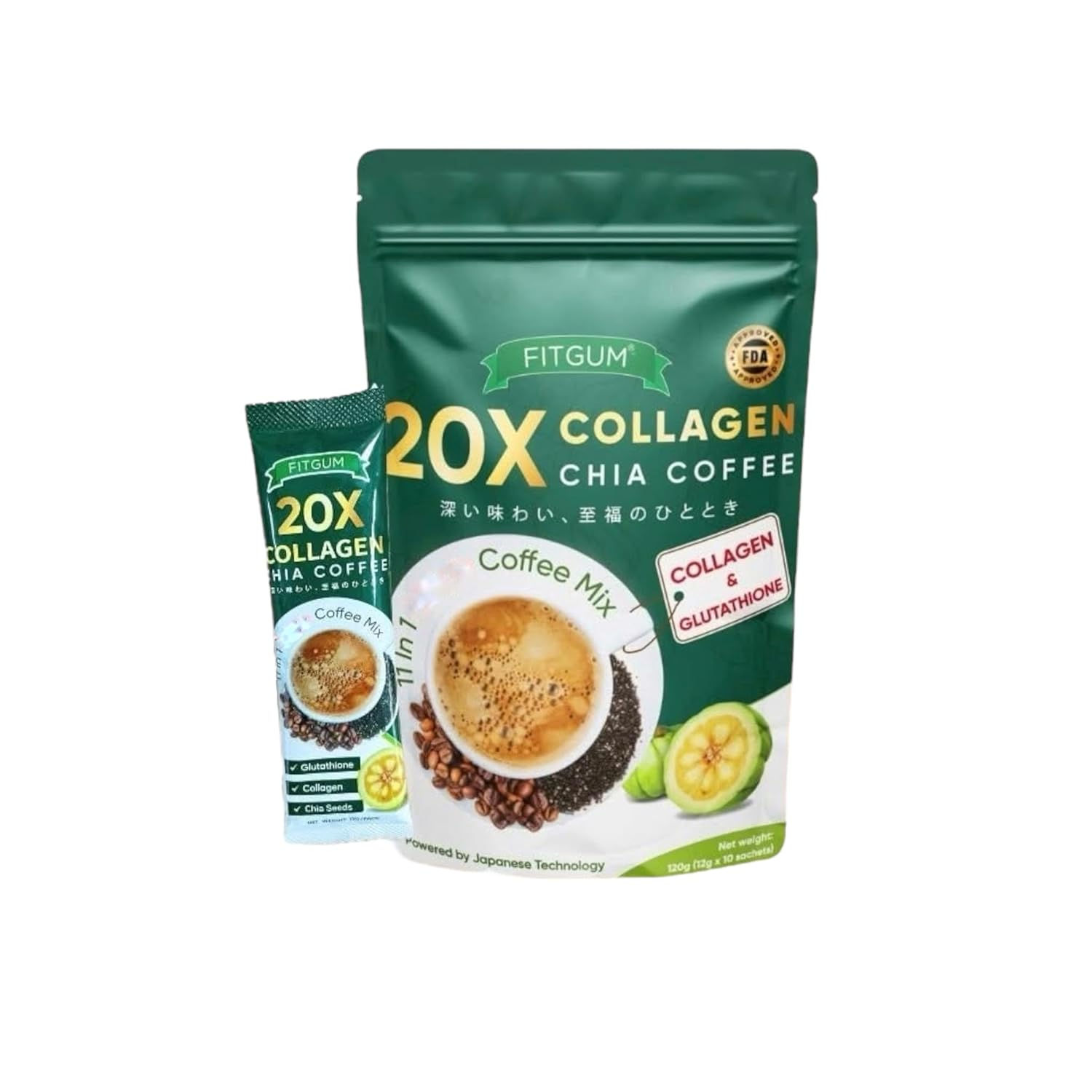 Fitgum 20X Collagen Chia Coffee – 11-in-1 Coffee Mix