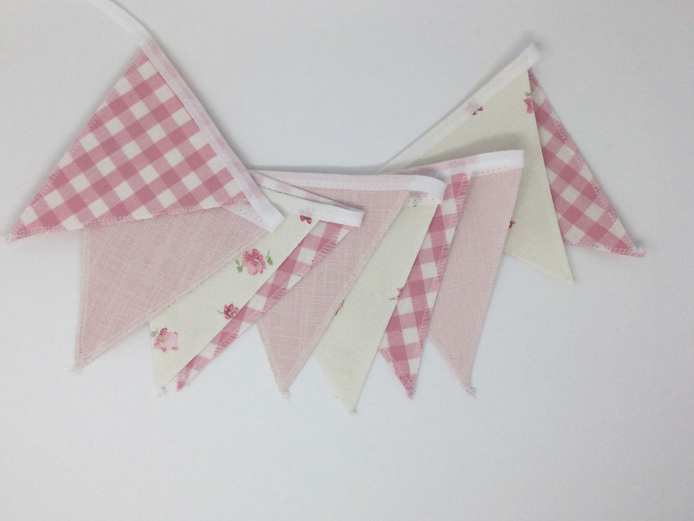 Thumbnail: Laura Ashley Abbeville/Gingham/Bacall Pink Bunting 10 Flags