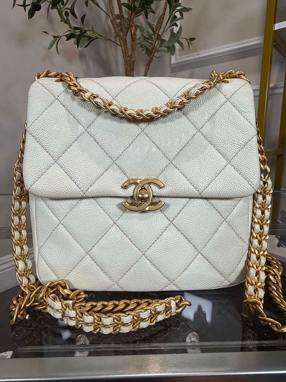 Thumbnail: Chanel Caviar Backpack with Gold Hardware