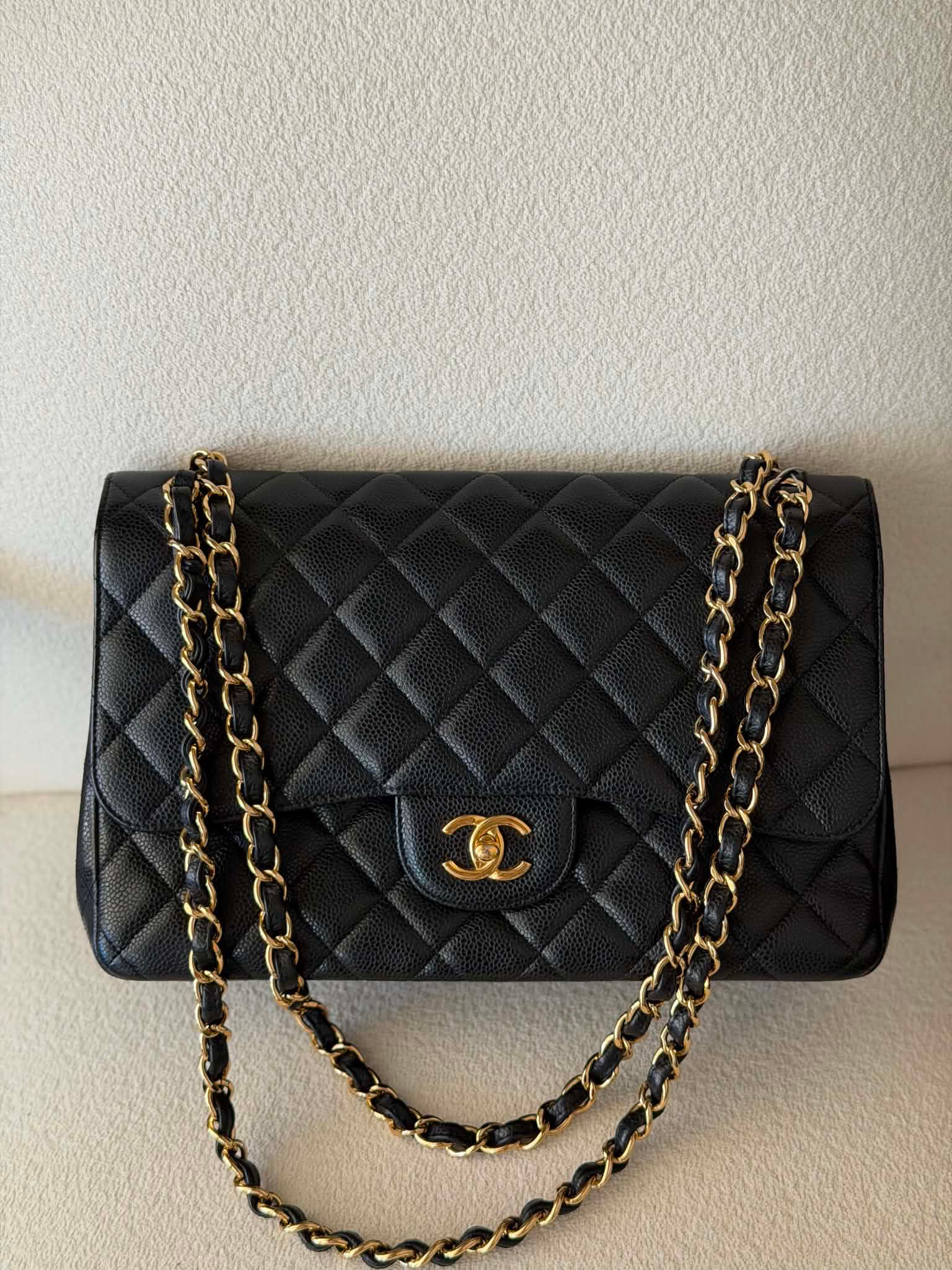 Chanel Double Flap in Caviar Leather Jumbo