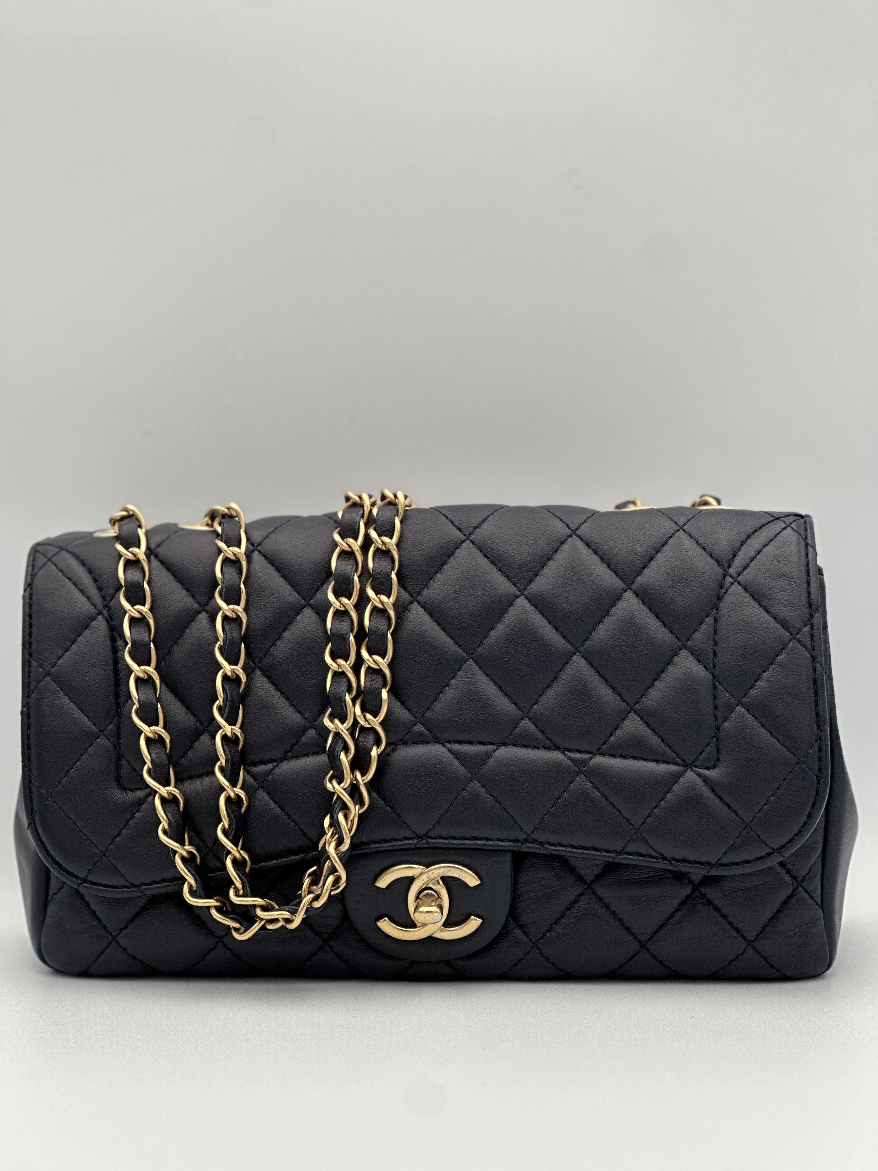 Chanel Classic Flap Bag – Navy Blue Quilted Lambskin with Gold Hardware