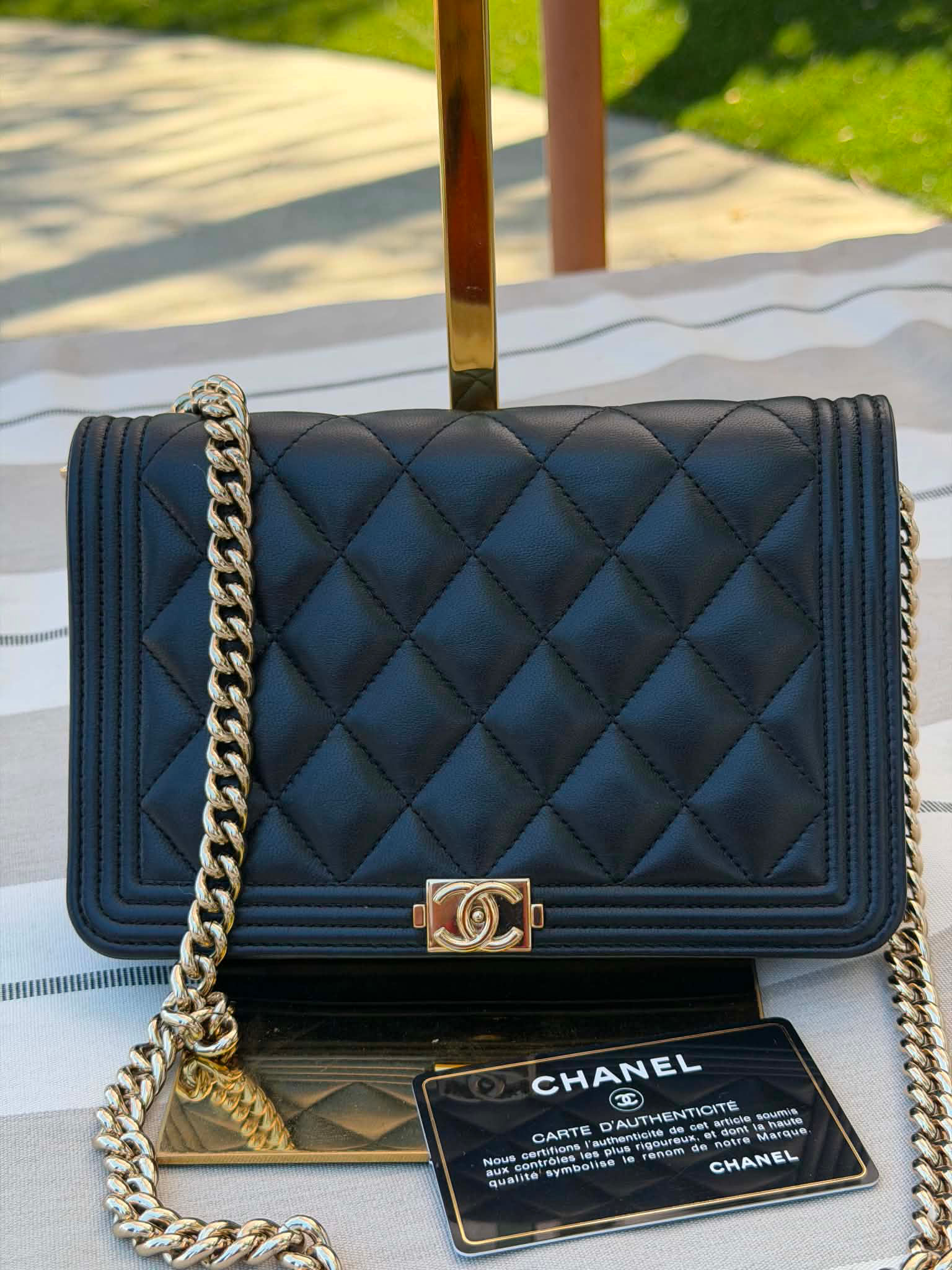 Chanel Wallet On Chain Light Gold Hardware