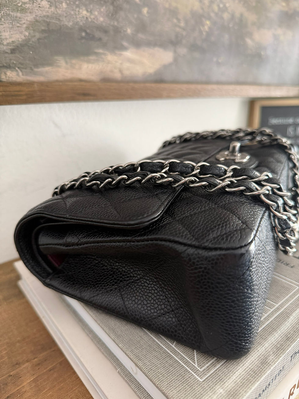 Thumbnail: Chanel Double Flap With Silverhardwares