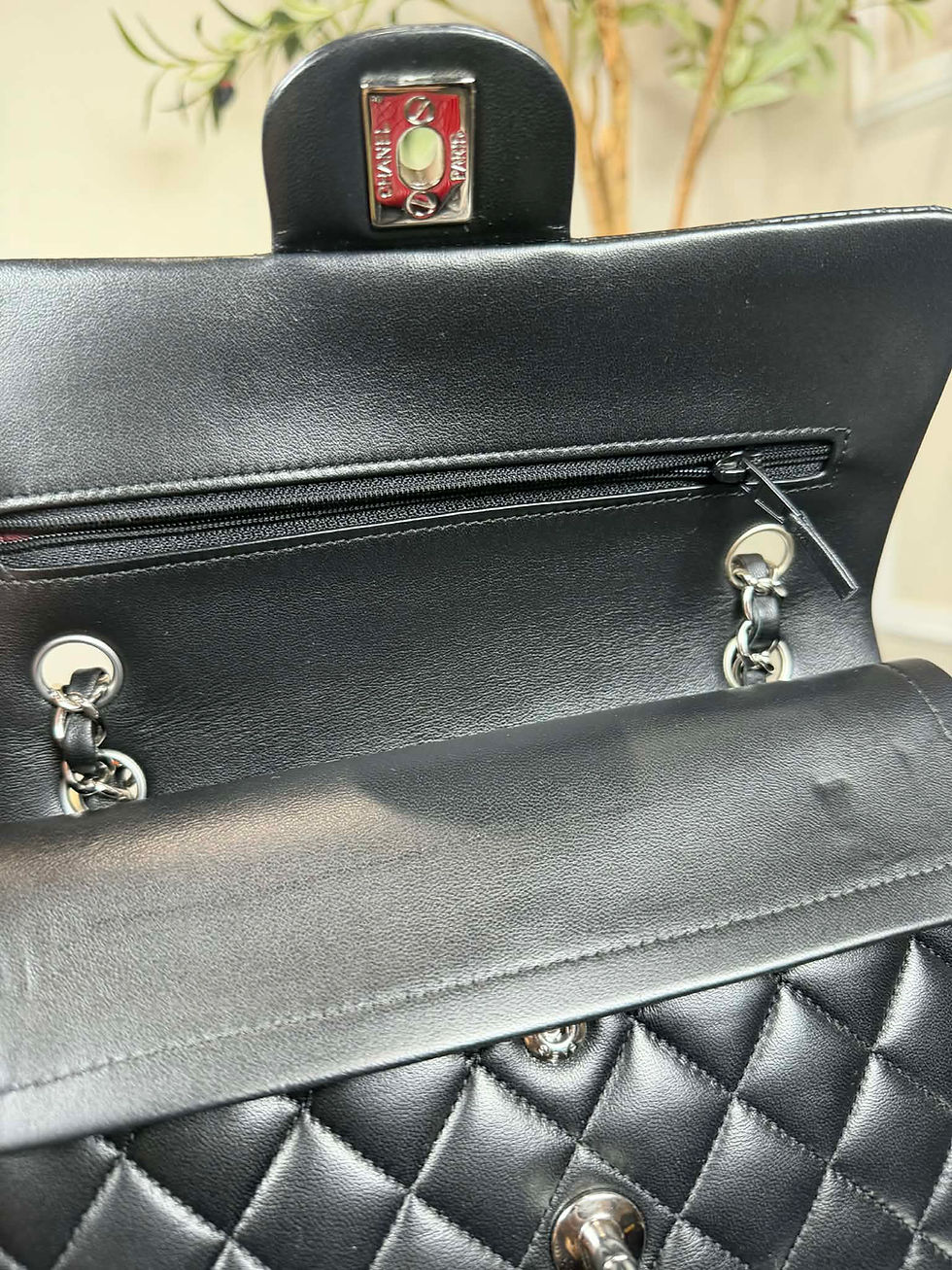 Thumbnail: Chanel Small Double Flap with Silver Hardwares