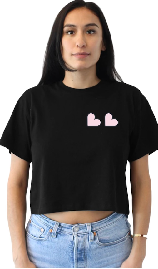 womens flowy crop tee