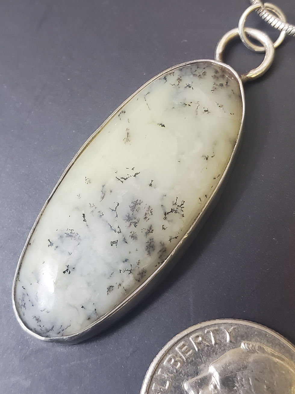 Thumbnail: Dendritic Opal Pendant in Sterling silver
