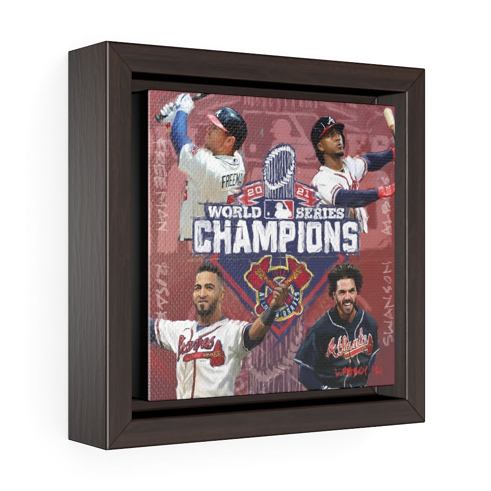Thumbnail: Atlanta Braves - Framed Premium Gallery Wrap Canvas - Green